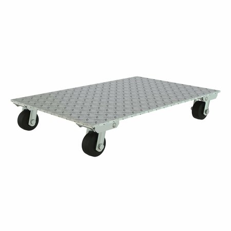 VESTIL Aluminum Plate Dolly With Rubber Wheels PDA-2436-R-S